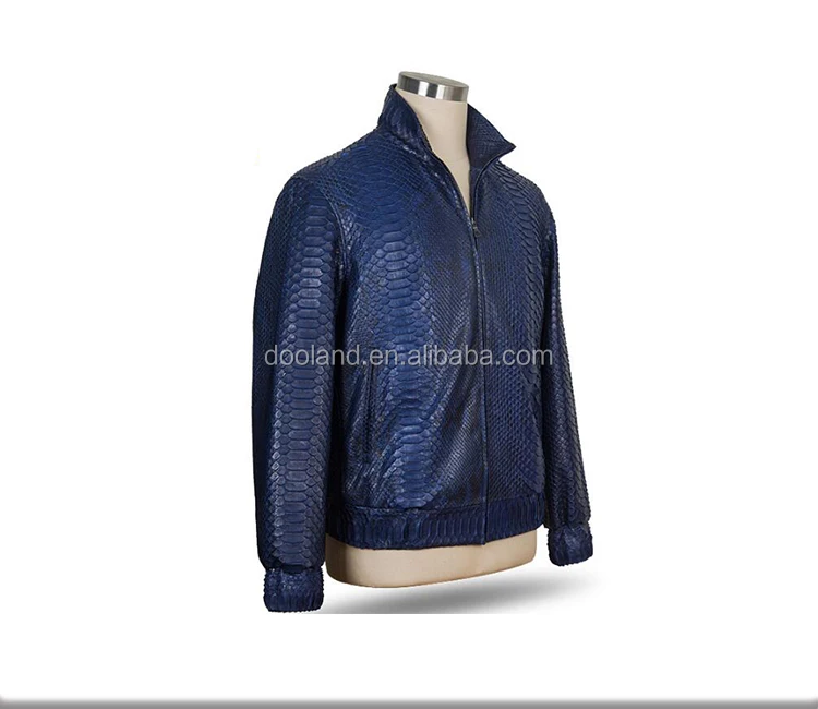 Luxury Real Exotic Custom Genuine Python Skin Mens Leather Bomber