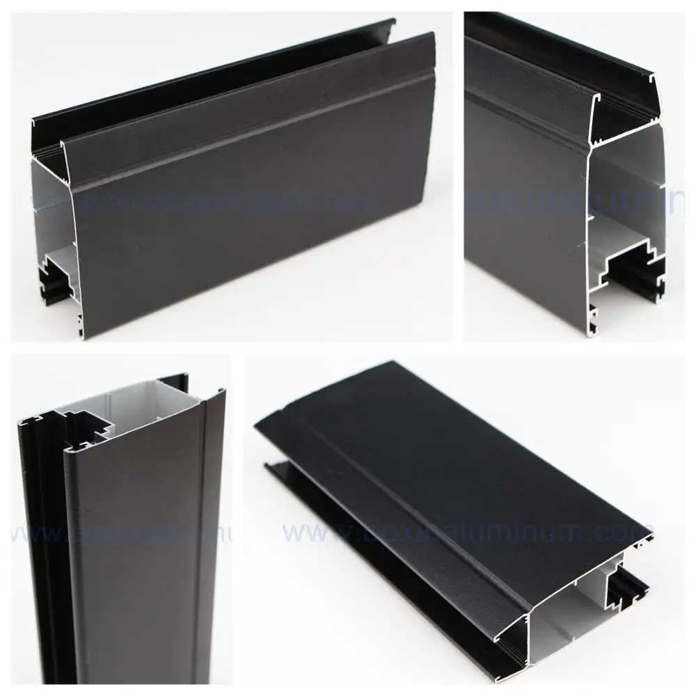 Customized Shapes black powder coated sandblasting Aluminum Profile for Window and  Door