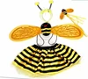 Kid fairy wings dance dress Christmas animal bee wings tutu skirt set Halloween cosplay costumes