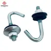 Whole sale Zinc plated J roofing bolt with hex nut washer rubber