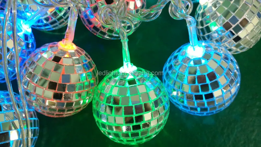 CE ROHS approved PVC wire LED disco ball string light for holiday party decoration/Christmas