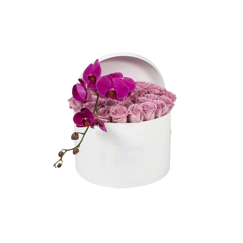2017 Rigid High Quality Fancy Cylinder Flower Box Large Round Cardboard
