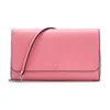 Trendy women leather wallet with chainlink strap popular girls small wallet best selling leather crossbody wallet