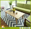 Rustic Oval Solid Oak Wood Center Coffee Table For Living Room