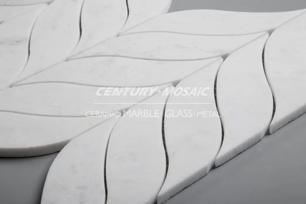 white leaf backsplash