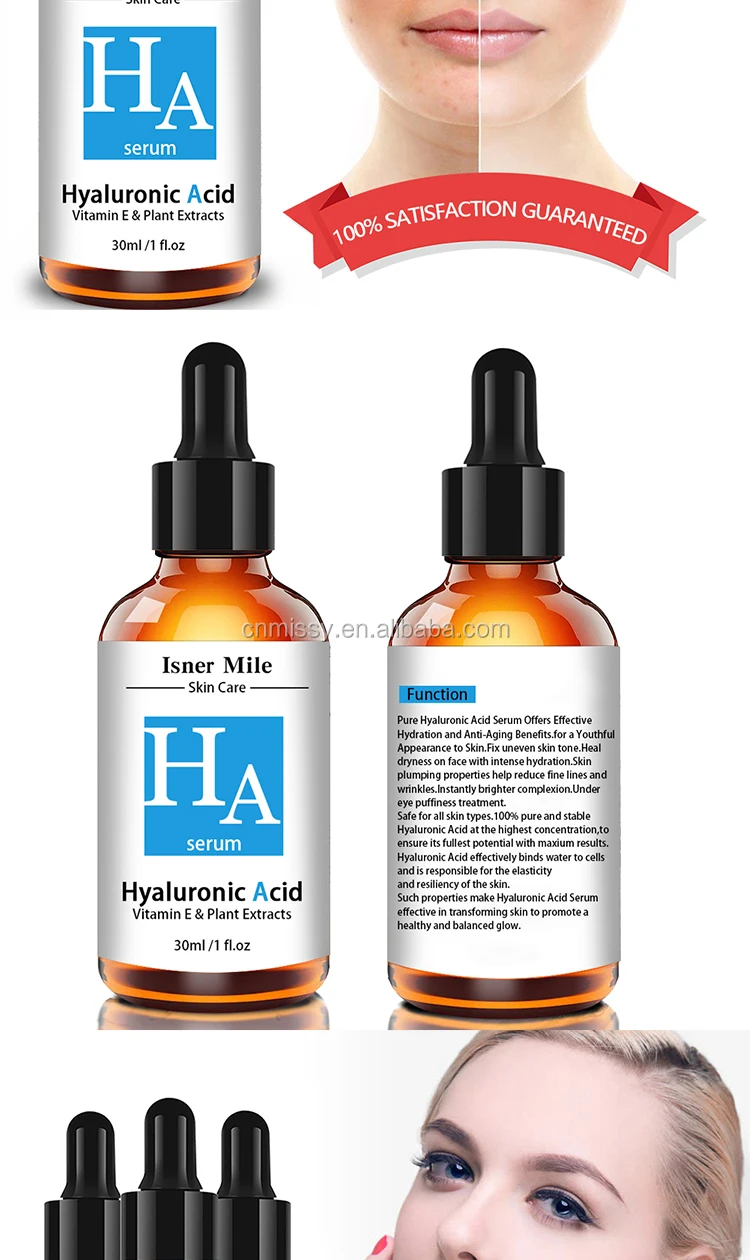 Hyaluronic Acid Stem Cell Skin Care Strong Moisturizing Face Serum Liquid Female 3 Years Natural Skincare Cosmetic Regular Size