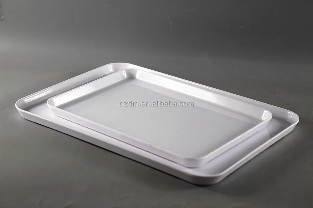 Plain White Melamine Square Tray Sets Of 2 Sizes/Can Supply A1&A5