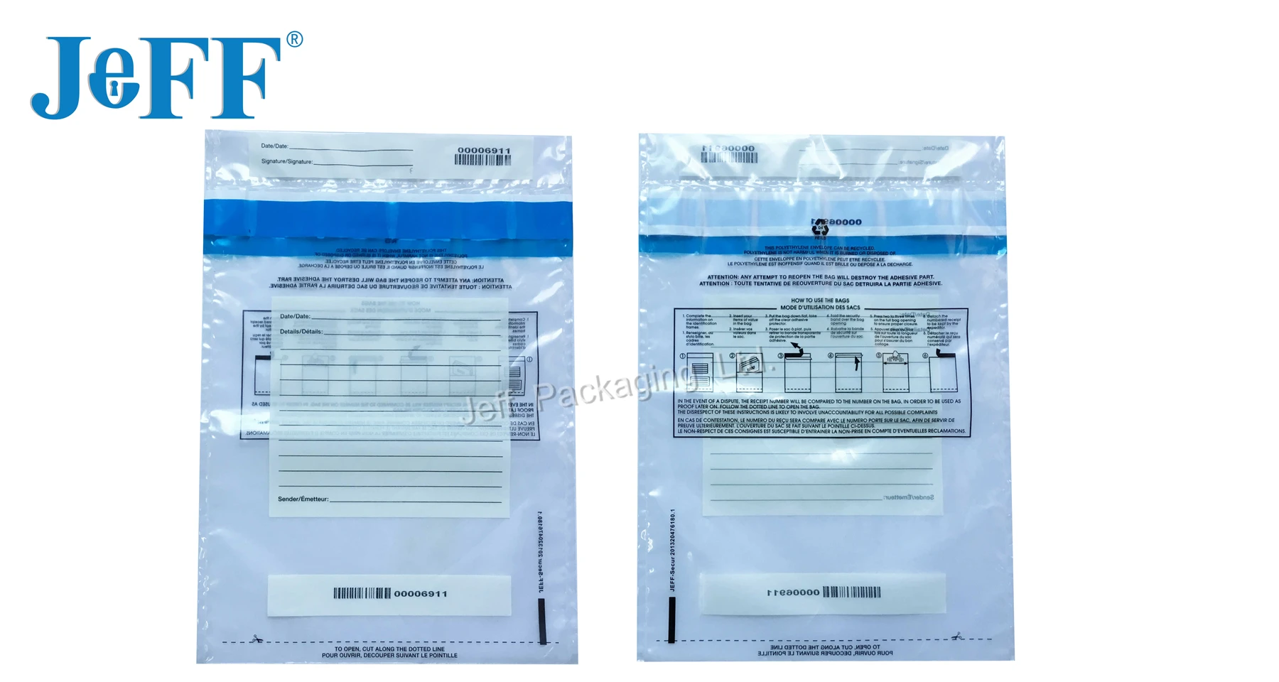 High quality customized design plastic security money bag