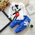 2015 Boys Girls Cotton Spring sport suit Kids Mickey Minnie Clothing set Kids fashion clothes baby