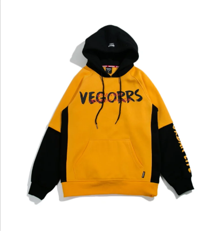 Wholesale Customizable Printed Letter Plain Yellow Sweatshirt Hoodies