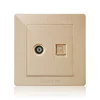 SHARE Champagne Gold Panel Quality Assured Computer+TV socket 86*86