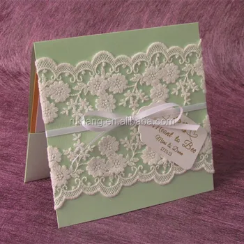 Vintage Paper Wedding Invitation With Lace Burlap Rope Buy