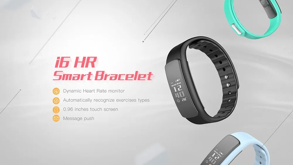 IWOWNFit i6 HR smart wristband Heart Rate Monitor Wristband Smart Band Bracelet Fitness Tracker for iphone Android phone