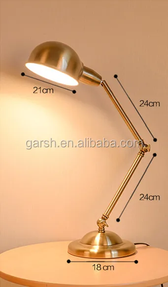 swing arm iron reading table lamp
