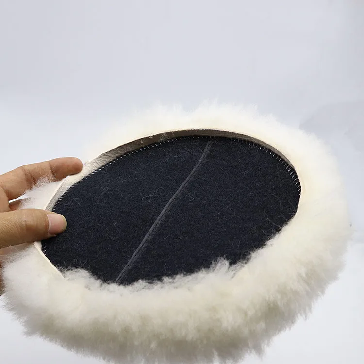 5 Inch 100% Natural Wool Polishing Pads - Hook & Loop - Soft Buffing Pads (2 Or 3 Pack)