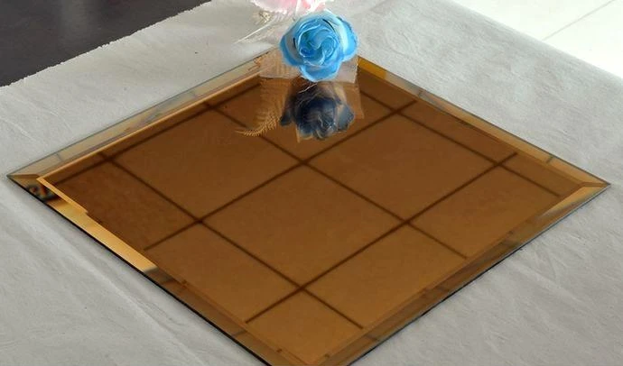 批发定制形状 6毫米青铜有色镜面玻璃价格