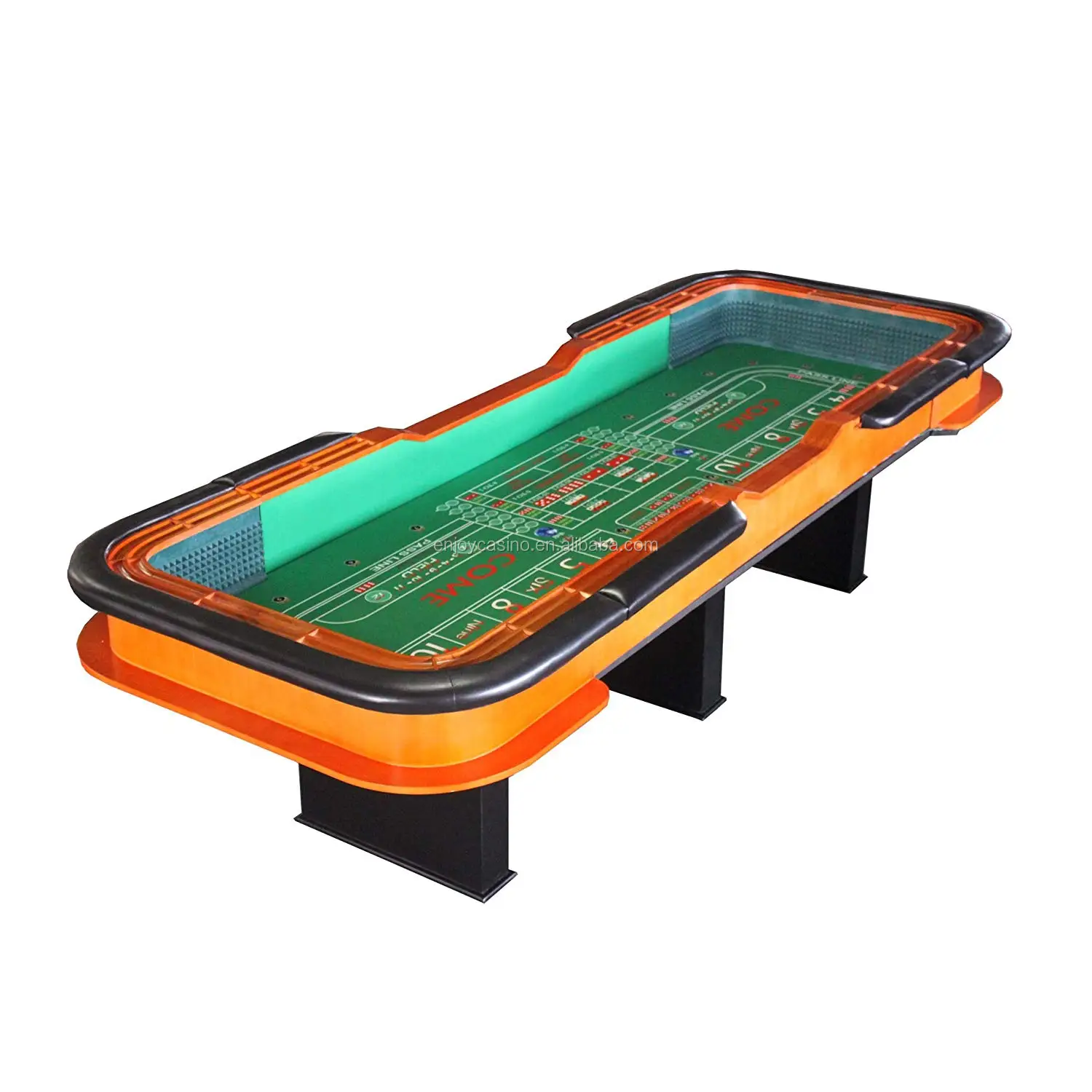 craps table top rail rubber green