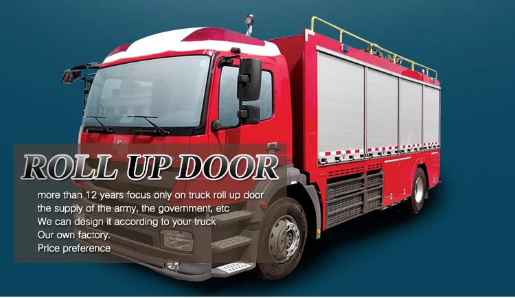 Truck van body fire resisting aluminum truck roll up door