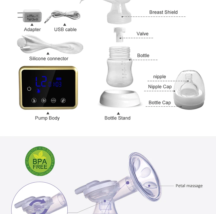 Electric Breast Pump Quiet Comfort Breastfeeding Breast Pump Milk Pump