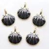 20*26MM alloy seashell bead with gold edge jewelry finding for necklace / bracelet charm