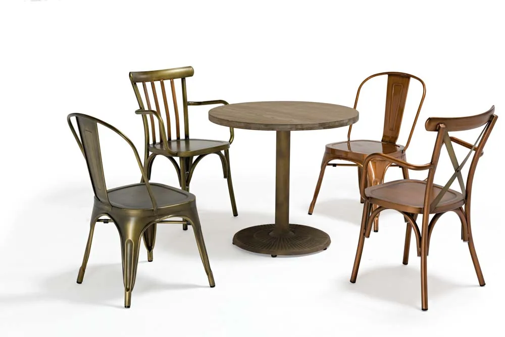 Stacking Cafe Used Metal Dining Chair,Antique Apperance Iron Restaurant