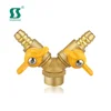 SS9010 Double fork female thread brass gas valve