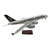 Best sell A380 Singapore airlines LED aircraft model voice control passenger airplane 47cm resin model 1:160