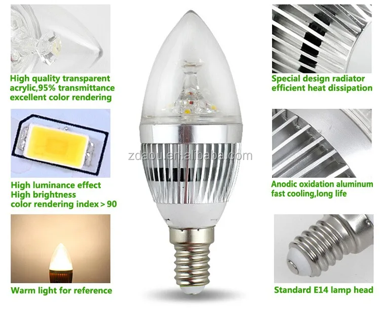 C35/c37 Pendant Light Source Bulb Lamp 4w Smd5730 Candle Light With ...