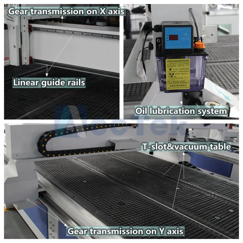 Water cooling spindle T-slot table cnc wood engraving router 1530 for wood plastic acrylic aluminium