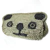 Hot sell handmade woven corn husk cartoon animal panda floor door mats corn leaves Hallway bath kitchen mats carpee