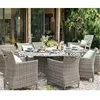 Fashion Outdoor Rattan Furniture 8 Chairs Cane Dining Table Chair Set