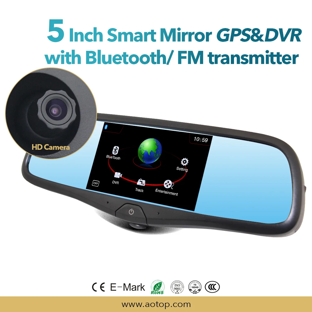 car dvr in rearview mirror for lexus navigation with bluetooth