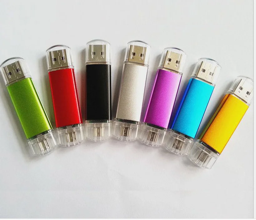 Double Use For Computer And Phone Usb Flash Driver Metal Otg Double Plug Usb Flash Drive Buy 
