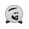 High quality round shape double-sided sheikh Zayed logo metal plaque with metal triangle stand