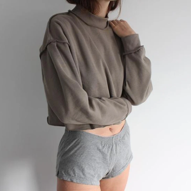 high cut crop hoodie