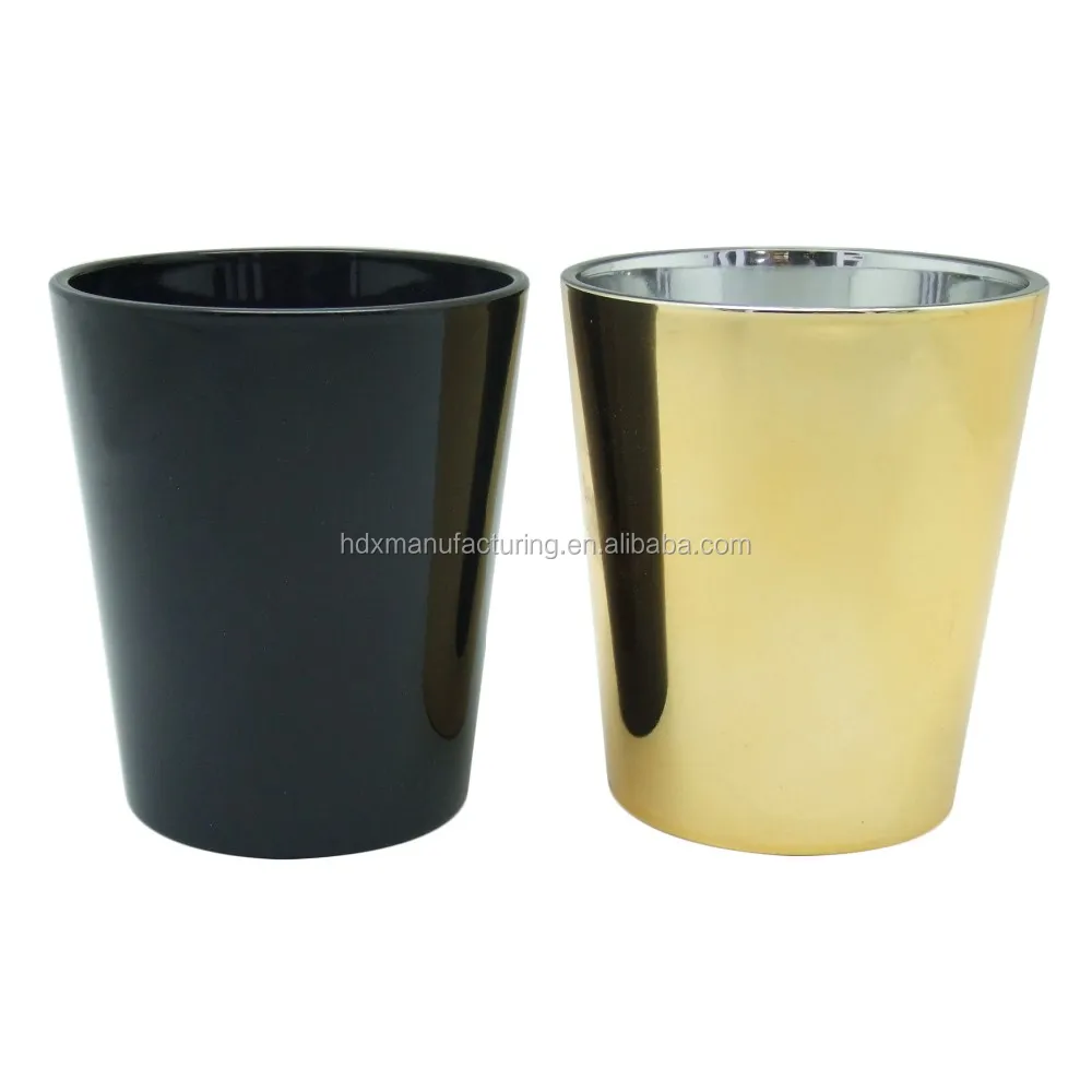 Haodexin Gold Candle Holder Canister Bulk 9oz Elegant Candle Jars