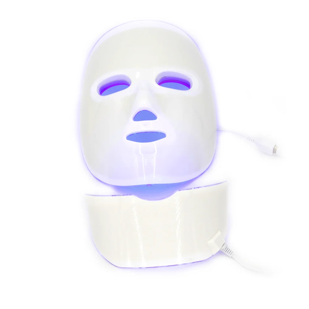 Wireless Led 7 Color Light Therapy Mask With Neck - Buy Led Mask 7 ...