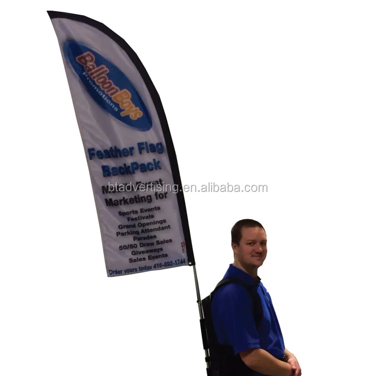 Backpack Custom Rectangle Flag Banner Display 50x200 Cm Graphic