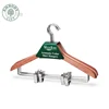 Factory directly sell cheap price trousers premium wooden cedar clothes hanger with clips