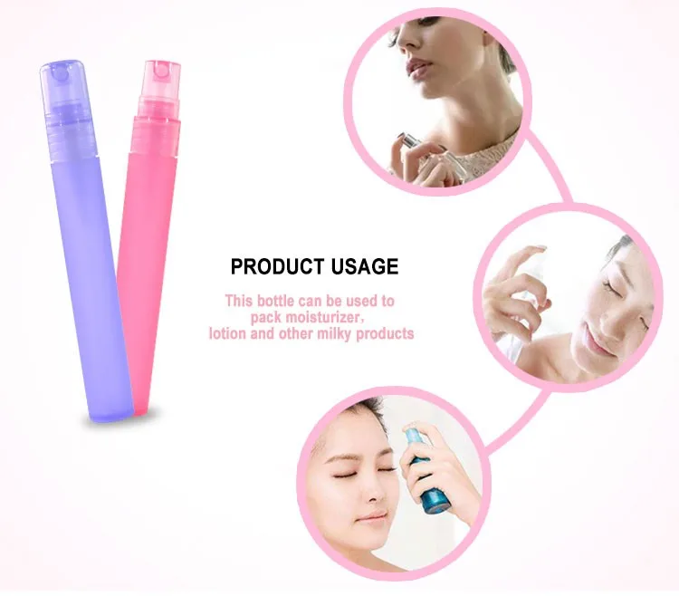 Empty Refillable Perfume Hand Sanitizer 5ml 10ml 15ml Pen Shape Travel Size Plastic Spray Bottle