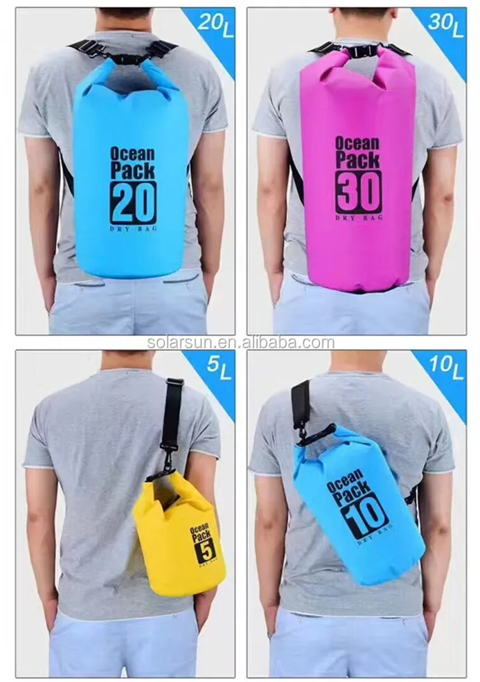 Outdoor Sports Functional Camping Floating Pack Dry Bag, Custom Logo 5L 10 Lite PVC Tarpaulin Waterproof dry bag backpack