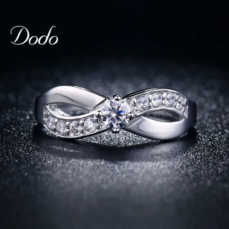 Fashion Infinity rings White Gold Plated jewelry for women CZ diamond wedding engagement bijoux Fashion Accessories