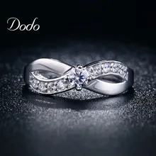 Fashion Infinity rings White Gold Plated jewelry for women CZ diamond wedding engagement bijoux Fashion Accessories
