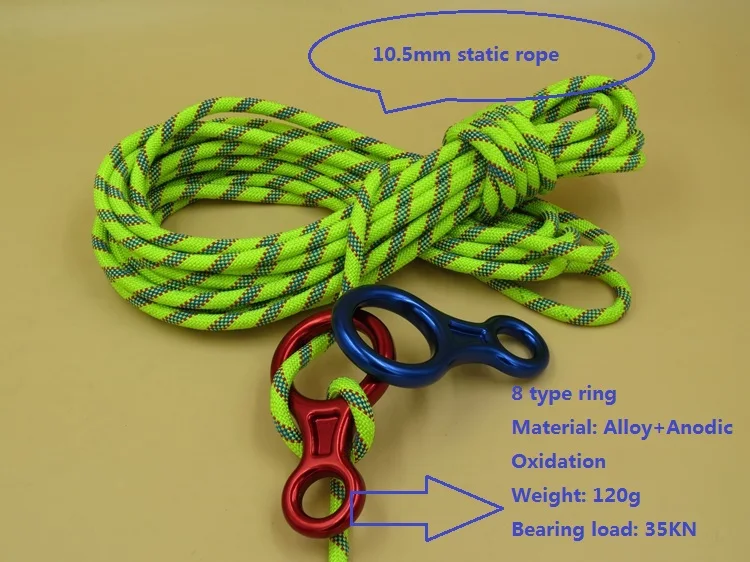 48 Strand Braided Climbing Rope with Figure 8 Ring