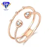 Fashion Symmetrical Design 18K Solid AU750 Rose Gold Natural Diamond Rings