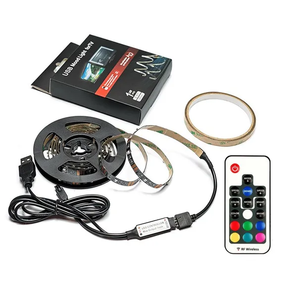USB Power Supply LED Strip 5050 Waterproof Tape DC 5V TV Background Lighting DIY Decorative Strip Light