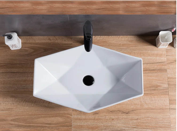 Stylish bathroom ceramic square wash basin art wash basin