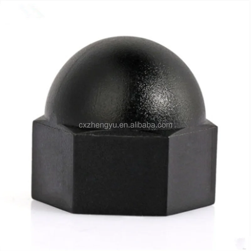 M3 M4 M5 M6 M8 M10 M12 Black And White Nylon Cap Nut Plastic Decorative