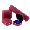Leather jewelry ring box with LED light luxury packaging ring box jewelry box in stocking