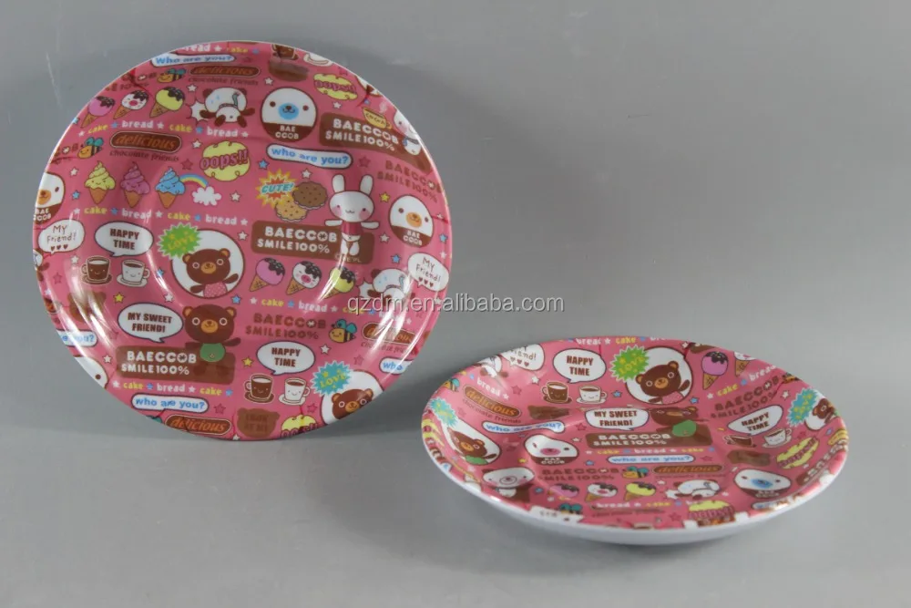 Cartoon Print Melamine Cup Saucer,Plastic Cup Mat Own Design